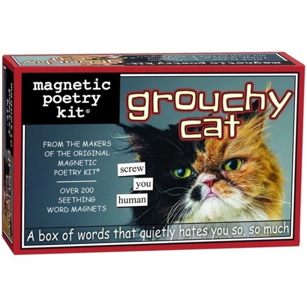NEW Magnetic Poetry Kit Grouchy Cat Over 200 Seething Word Magnets 3621